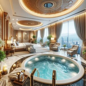 hotel with jacuzzi in room