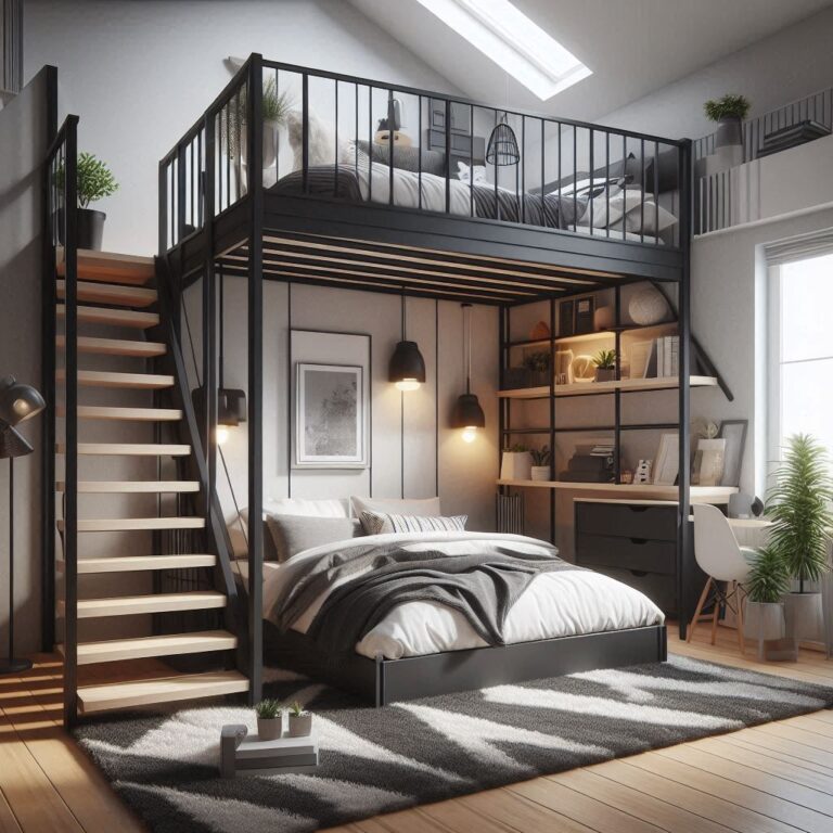 loft bed with stairs