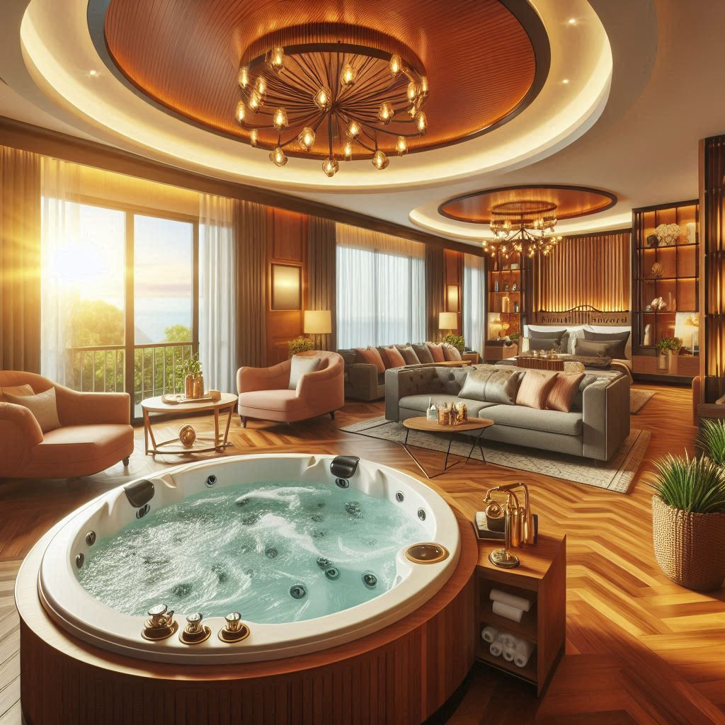 hotel with jacuzzi in room