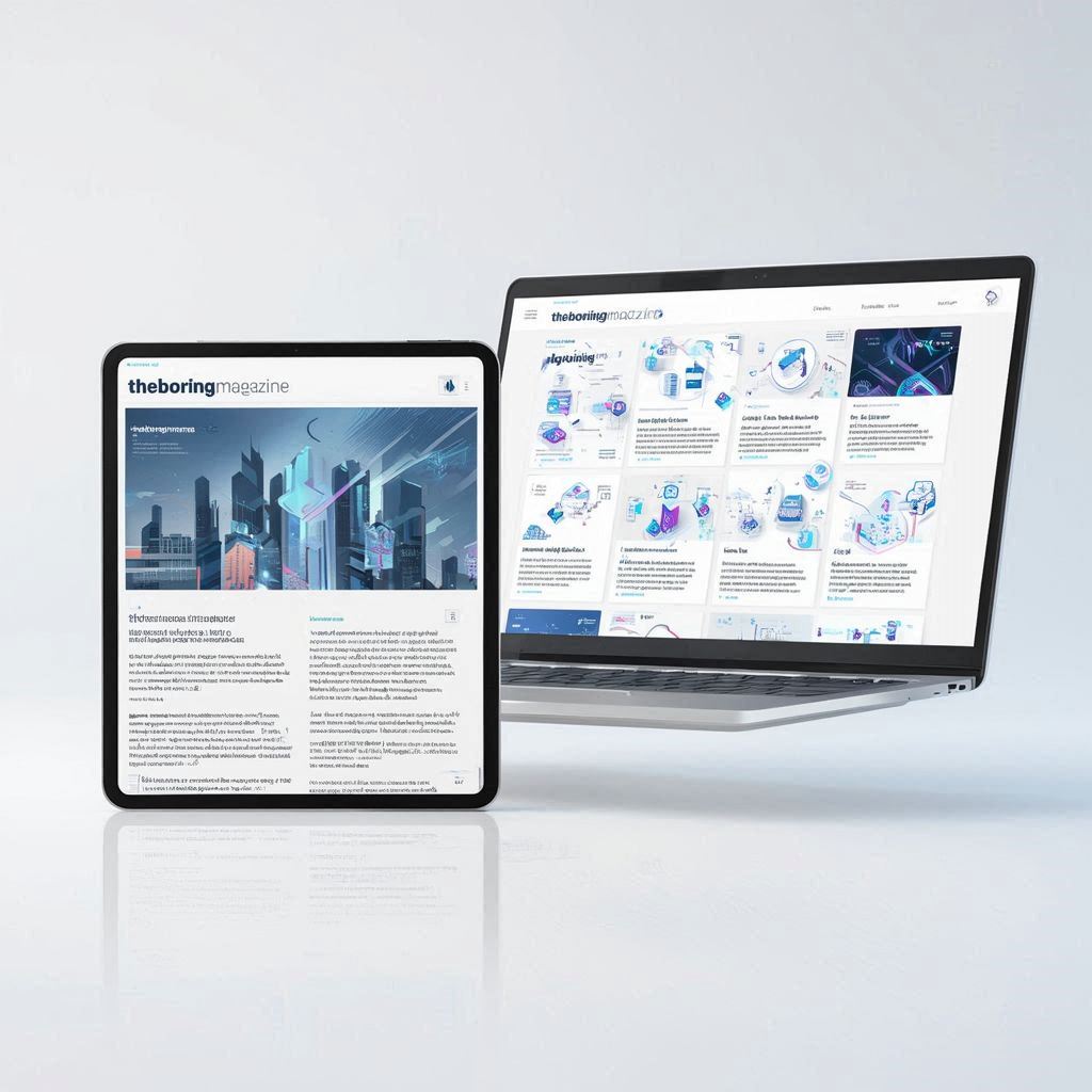 Tech Theboringmagazine platform showcasing AI, gadgets, and digital innovation trends for 2026